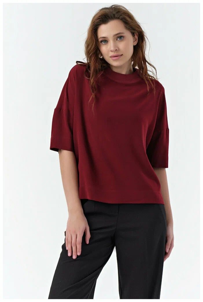 Блуза FLY, размер 44, бордовый