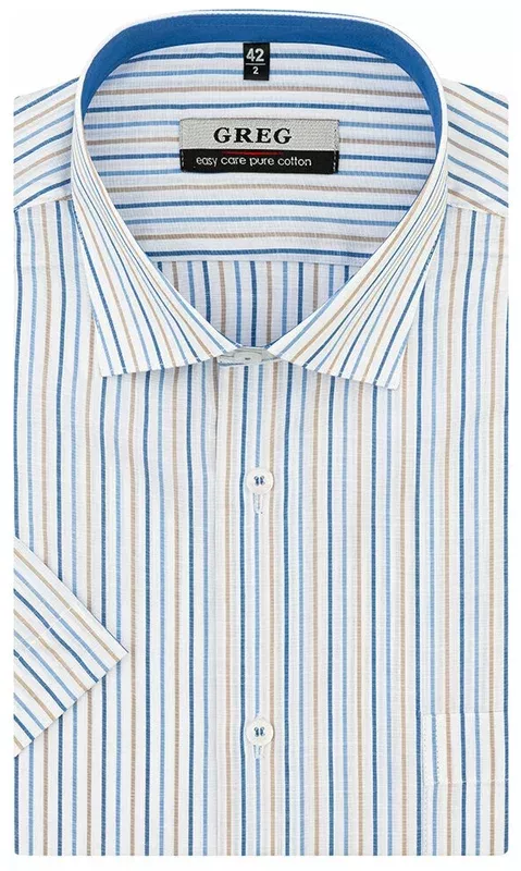 Рубашка GREG, размер 174-184/46, голубой